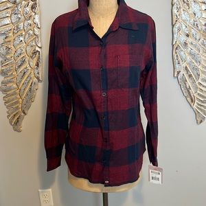 Dickies flannel navy and maroon/pink NWT